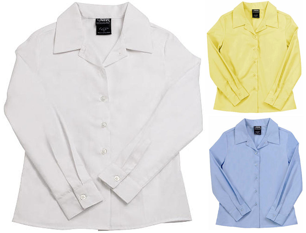 French Toast Uniform Girls 4-20 Long Sleeve Feminine Fit Point Collar Blouse