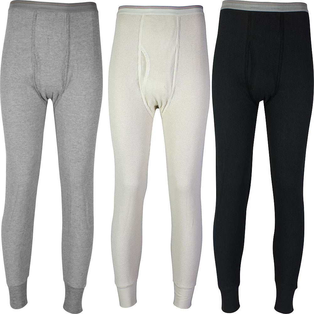 Indera Mens Regular and Big & Tall Long John Cotton Thermal Underwear Pants, 34186