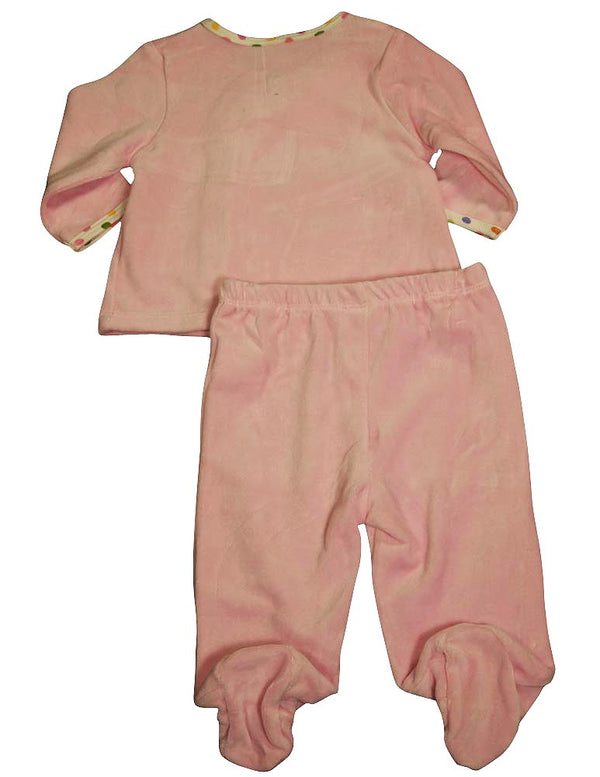 Happi by Dena Baby Girls Newborn 2 Piece Long Sleeve Top & Footed Pant Set
