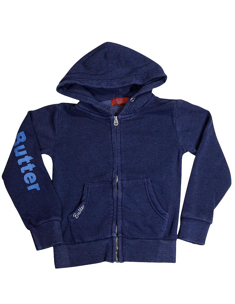 Butter Super Soft Long Sleeve Screen Print and Embellished Zip Hoodie Sweatshirt