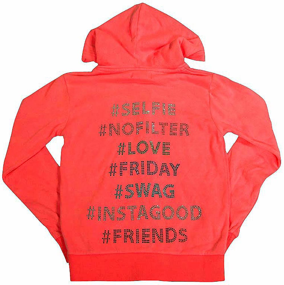 Butter Super Soft Long Sleeve Screen Print and Embellished Zip Hoodie Sweatshirt