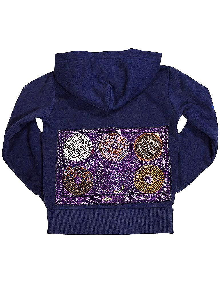 Butter Super Soft Long Sleeve Screen Print and Embellished Zip Hoodie Sweatshirt