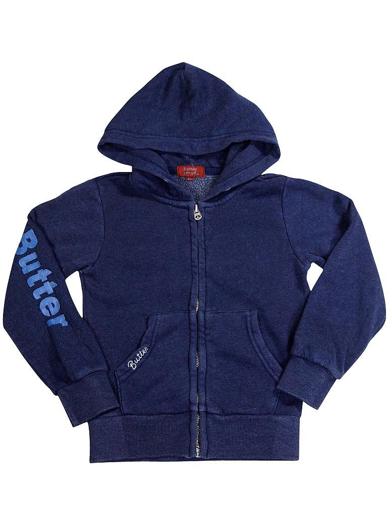 Butter Super Soft Long Sleeve Screen Print and Embellished Zip Hoodie Sweatshirt