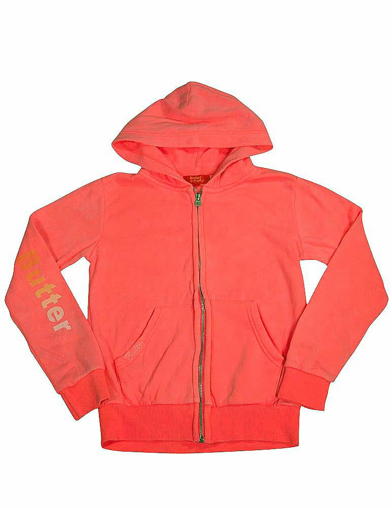 Butter Super Soft Long Sleeve Screen Print and Embellished Zip Hoodie Sweatshirt