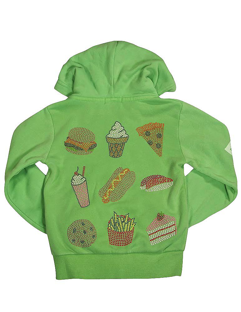 Butter Super Soft Long Sleeve Screen Print and Embellished Zip Hoodie Sweatshirt