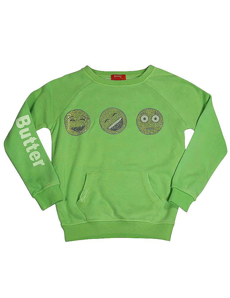 Butter Super Soft Long Sleeve Pullover Kangaroo Pocket Embellished Sweatshirt