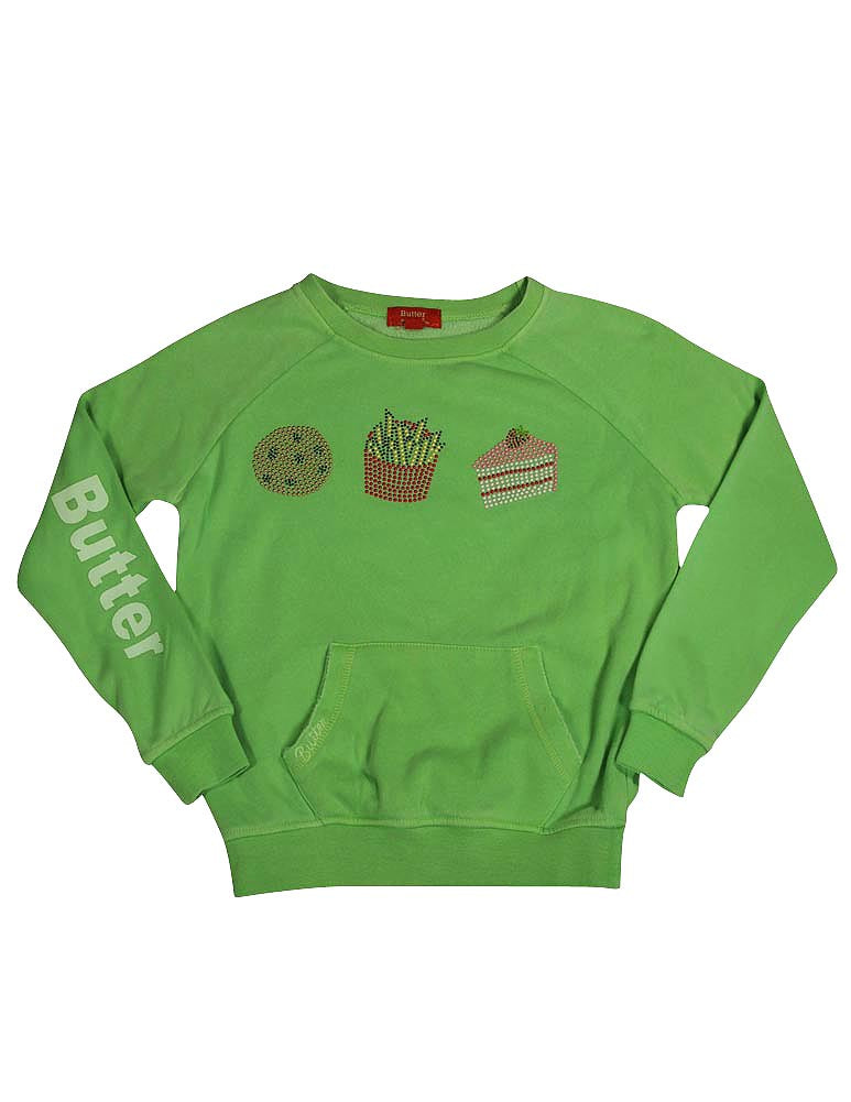 Butter Super Soft Long Sleeve Pullover Kangaroo Pocket Embellished Sweatshirt