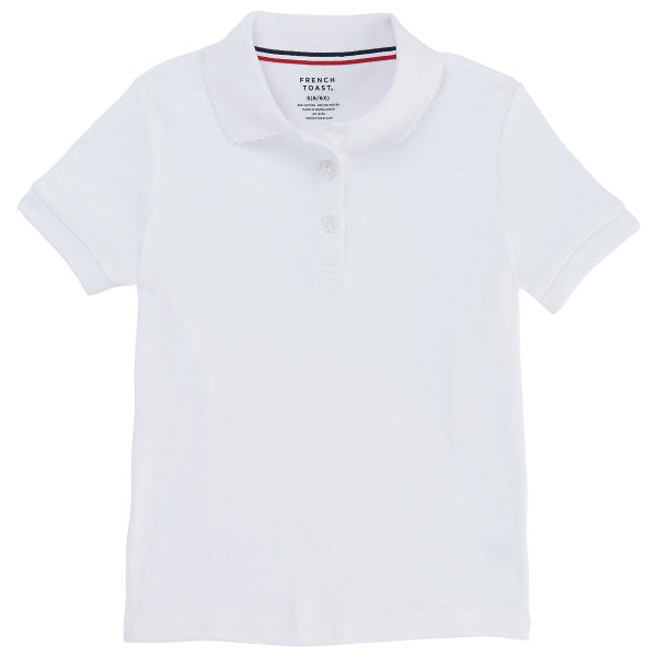French Toast School Uniform Girls Short Sleeve Interlock Picot Polo Shirt