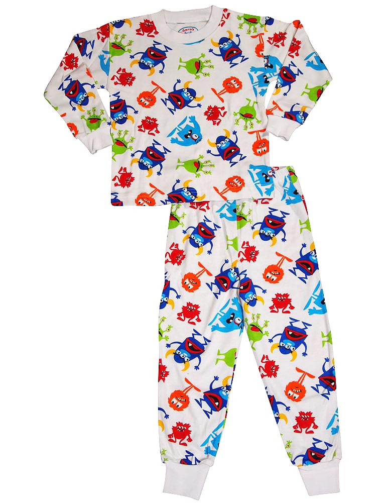 Sara's Prints Boys Girls Unisex Kids Long Sleeve 2 Piece Pajama Set