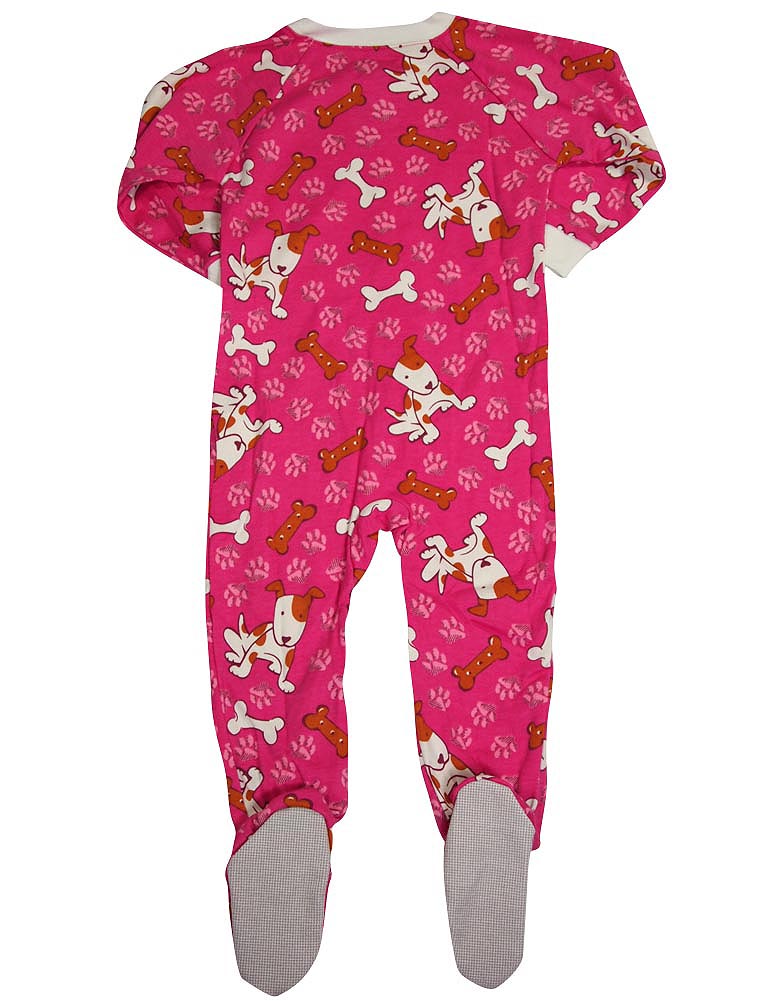 Sara's Prints Toddler Girls Long Sleeve Footed Zip Up Sleep Pajama Coverall, 35268