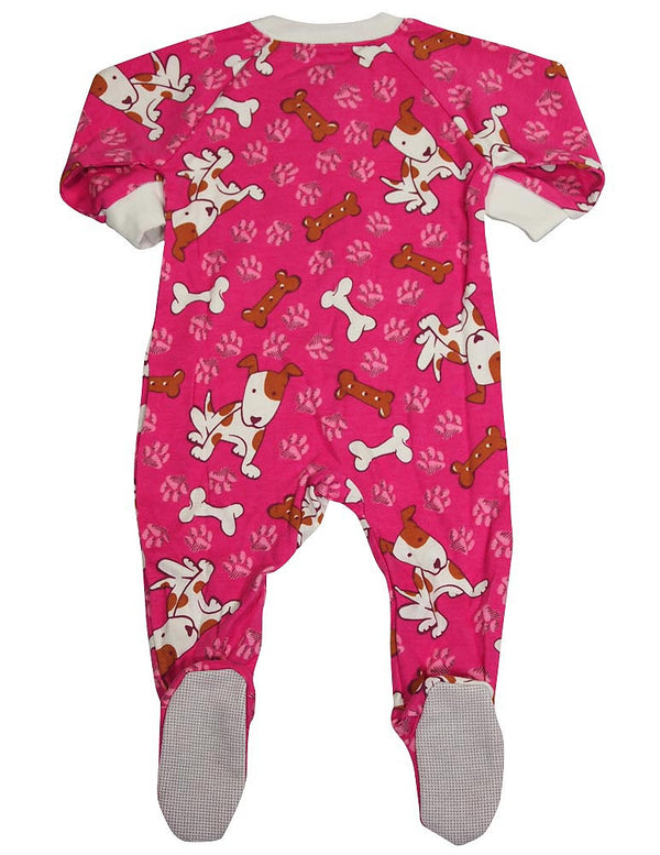 Sara's Prints Baby Infant Girls Long Sleeve Footed Zip Up Sleep Pajama Coverall