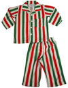 Sara's Prints Boys Long Sleeve Striped 2 Piece Pajama Set - Flame Resistant