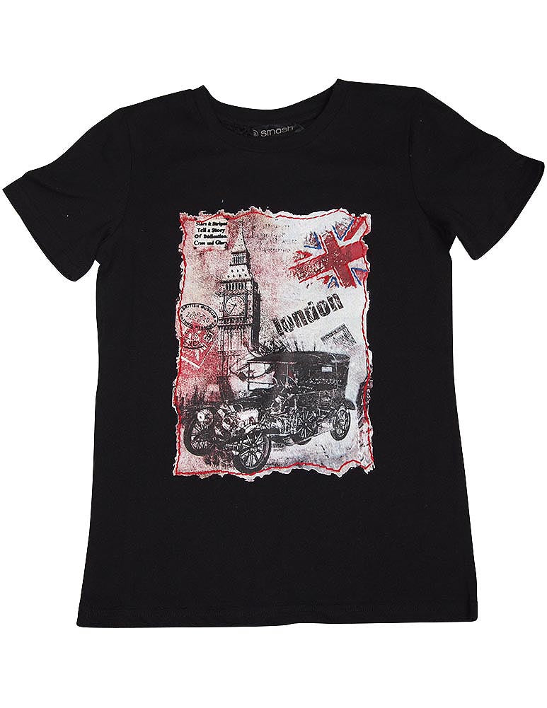 Smash Boys Sizes 4 - 12 Short Sleeve Shirt Top British Invasion Tee