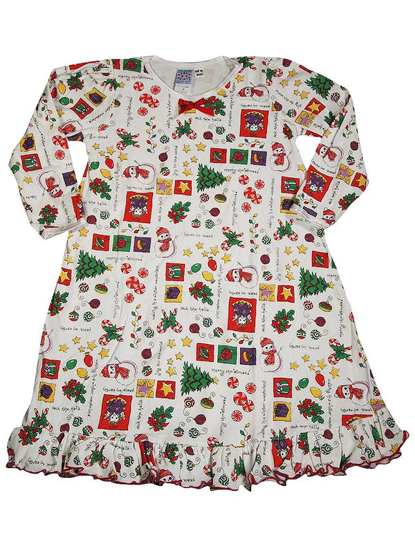 Sara's Prints Toddler Girls Long Sleeve Gown Holiday Ruffle Flame Resistant