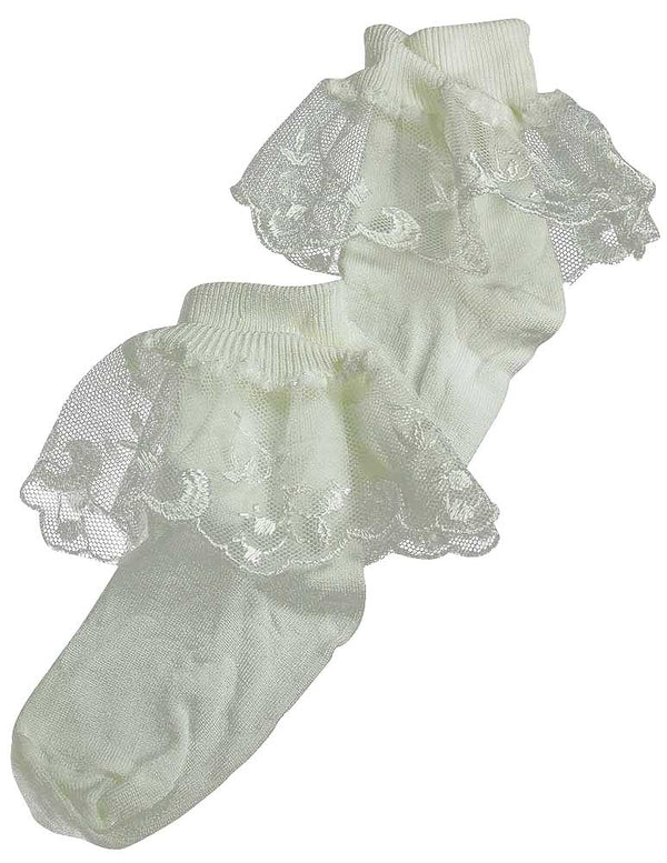 Christian Dior Girls Lace Ruffle Ankle Socks Fancy for Everyday Anytime