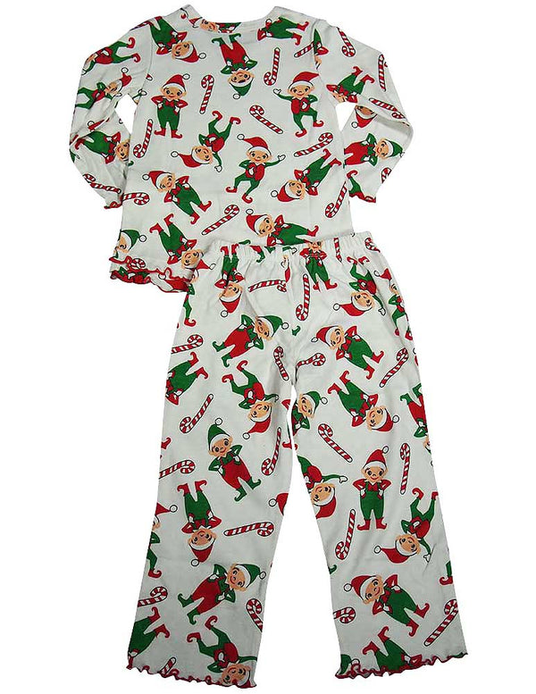 Sara's Prints Girls 2 Piece Long Sleeve Sleepwear Pajama Set - Flame Resistant