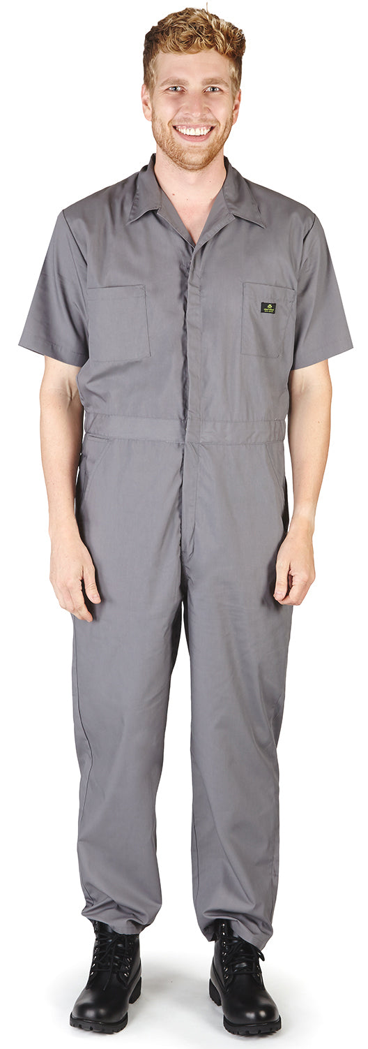 Natural Workwear Mens Short Sleeve Basic Blended Work Coverall XS - 4XL Order 1 Size Bigger