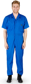 Natural Workwear Mens Short Sleeve Basic Blended Work Coverall XS - 4XL Order 1 Size Bigger