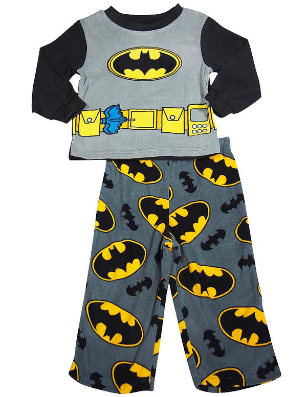 Toddler Boys Batman Long Sleeve Fleece 2 Piece Flame Resistant Pajamas Set
