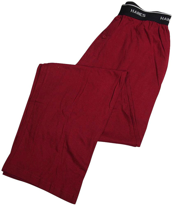 Hanes Men's Logo Waistband Solid Jersey Pants Flannel Heather S Hanes Men's