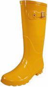 Norty Womens Rain Boots Rubber Solid Glossy Wellie Hi Calf Snow Rainboot
