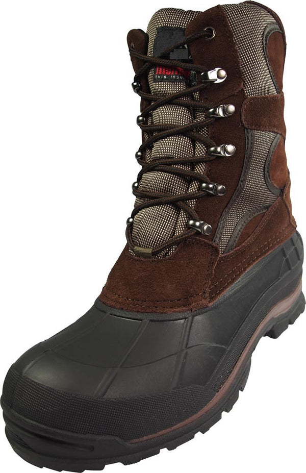 Norty - Mens Mid Waterproof Leather Panel Thermolite Insulated Snow Boot