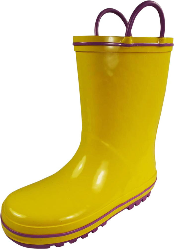 Norty Little and Big Kids Boys Girls Waterproof Rubber Rain Boots for Children