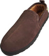 Norty Mens Genuine Leather Cowhide Suede Slippers - Twin Gore Slip On Loafer