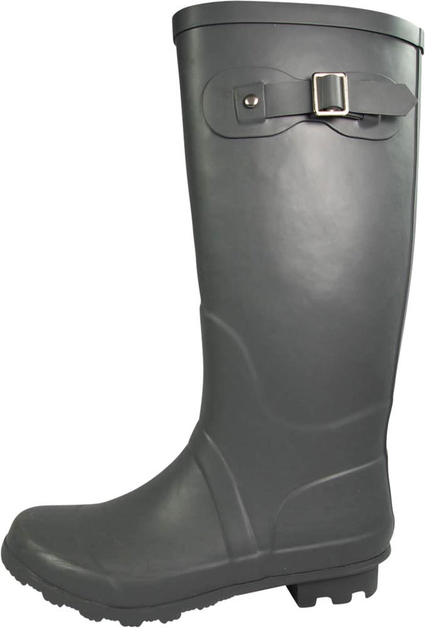 Norty Womens Rain Boots Rubber Solid Matte Color Wellie Hi Calf Snow Rainboots