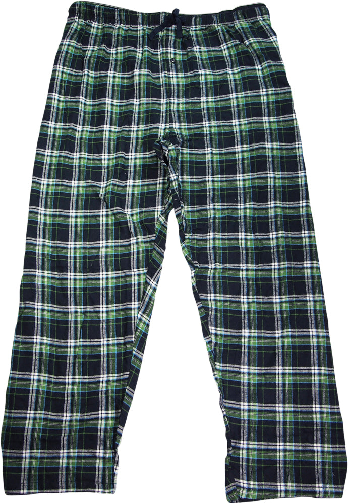 Hanes Mens Flannel Pajamas, 2XL, Green Plaid 