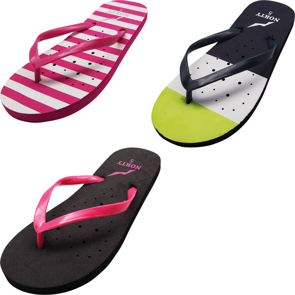 Norty Womens Summer Comfort Casual Thong Flat Flip Flops Sandals Slipper Shoes Runs One Size Small