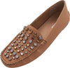 BCBGeneration Women's Alvin Driver Moccasin Jeweled Leather Shoe - Sand or Black, 40623