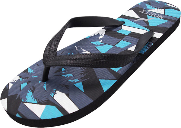 Norty Men's Graphic Print Flip Flop Thong Sandal for Beach, Pool or Everyday