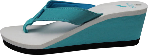 Norty Women's Platform Wedge Soft Cushioned Footbed Flip Flop Thong Sandal - Runs One Size Small