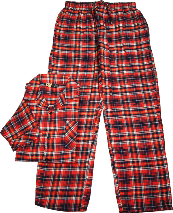 NORTY Mens Flannel 2 Piece Pajama Sets - Brushed Cotton Blend Flannel - 8 Prints