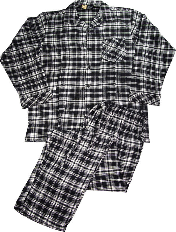 NORTY Mens Flannel 2 Piece Pajama Sets - Brushed Cotton Blend Flannel - 8 Prints