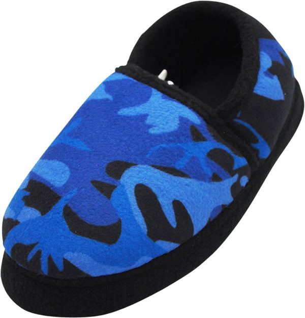 Norty Toddler Boy's Kids Fleece Memory Foam Slip On Indoor Slippers Shoe, 40824