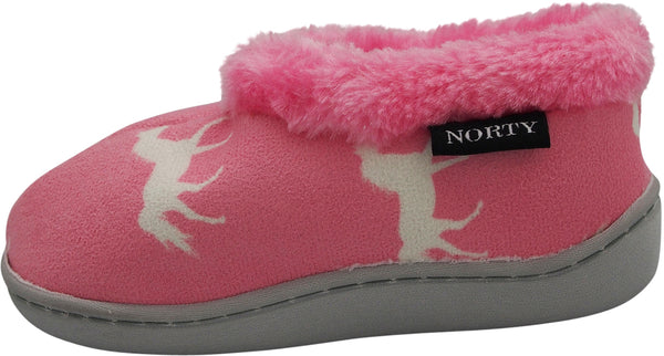 Norty Toddler Girl's Kids Fleece Memory Foam Slip On Indoor Slippers Shoe