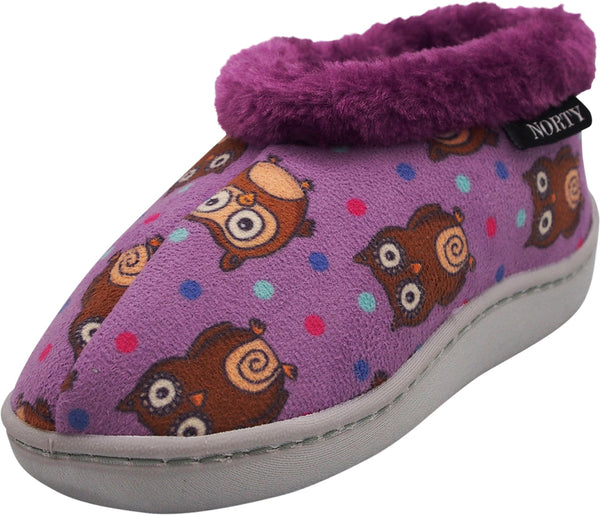 Norty Toddler Girl's Kids Fleece Memory Foam Slip On Indoor Slippers Shoe