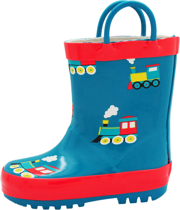 Norty New Toddlers / Little / Big Kids Boys Girls Waterproof Rubber Rain Boots