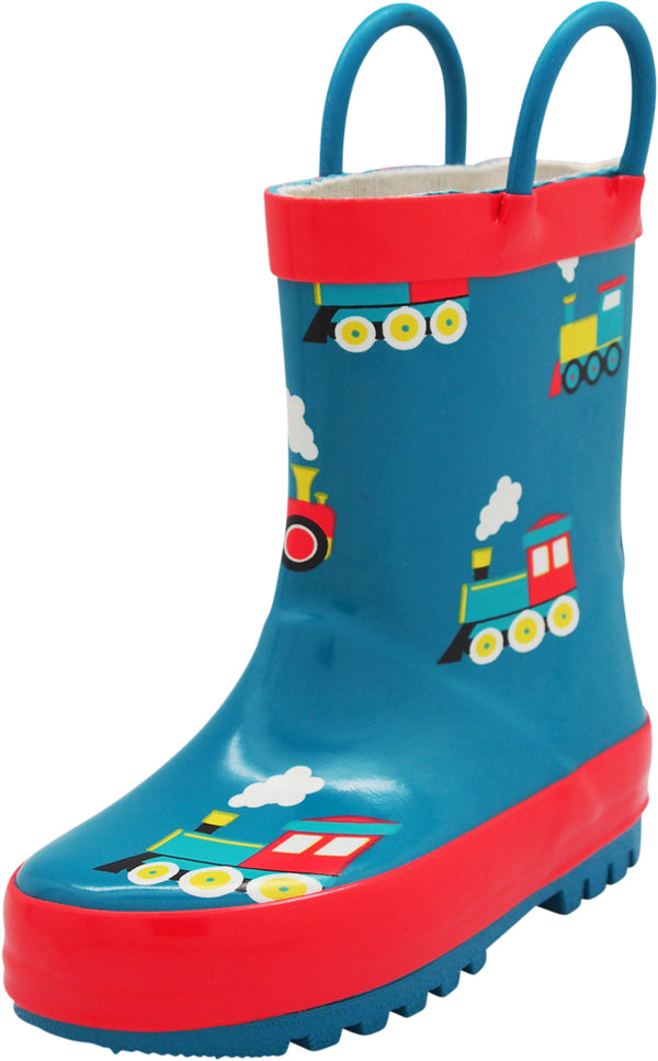 Norty New Toddlers / Little / Big Kids Boys Girls Waterproof Rubber Rain Boots