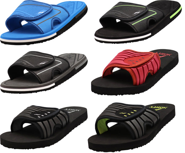 NORTY - Men's Casual Comfort Slides Adjustable Strap EVA Flat Sandals