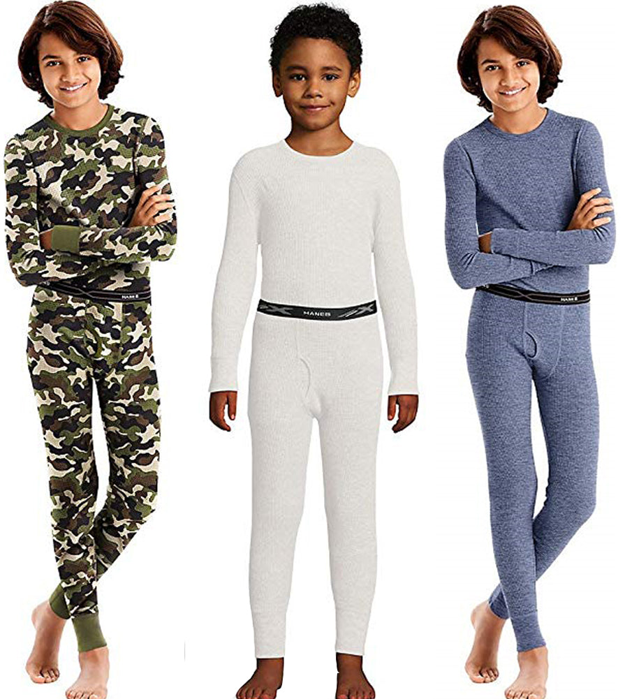 Hanes Boy's X-Temp Thermal Underwear Sets - Solids and Printed