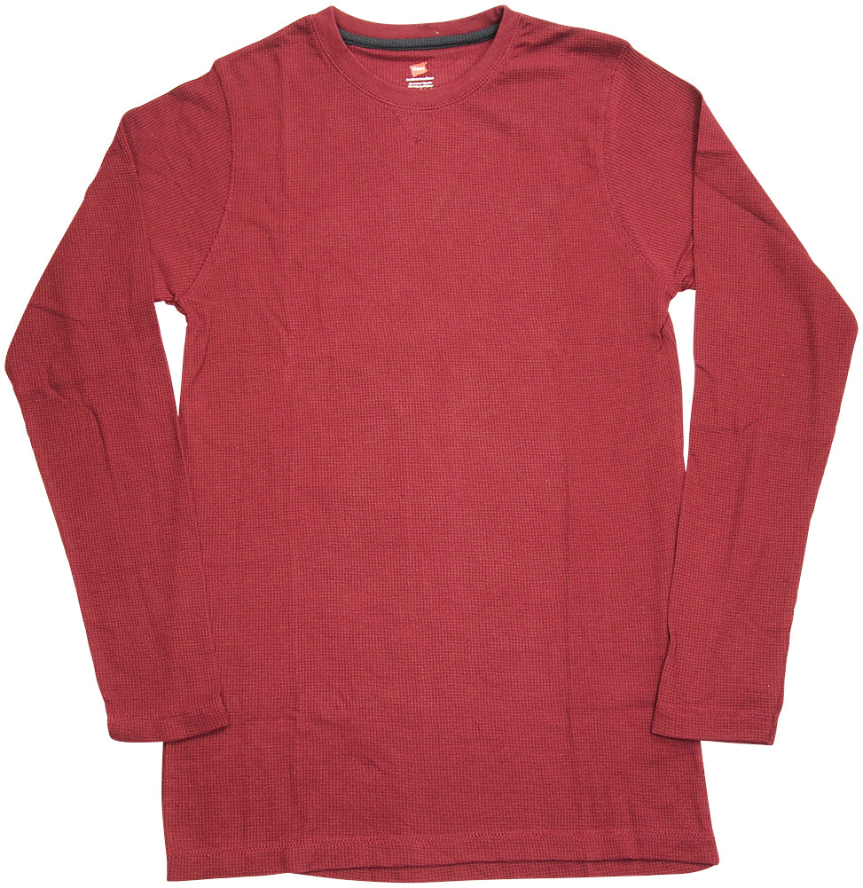 Hanes - Men's Ultimate Waffle Thermal Crewneck Shirt Sleep Lounge Top