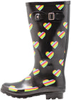 Norty Womens Rain Boots Rubber Printed Wellie Hi Calf Snow Rainboots