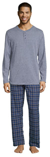 Hanes Men's Pajamas EcoSmart Flannel Plaid Pants Sleep Set Super Comfy PJs