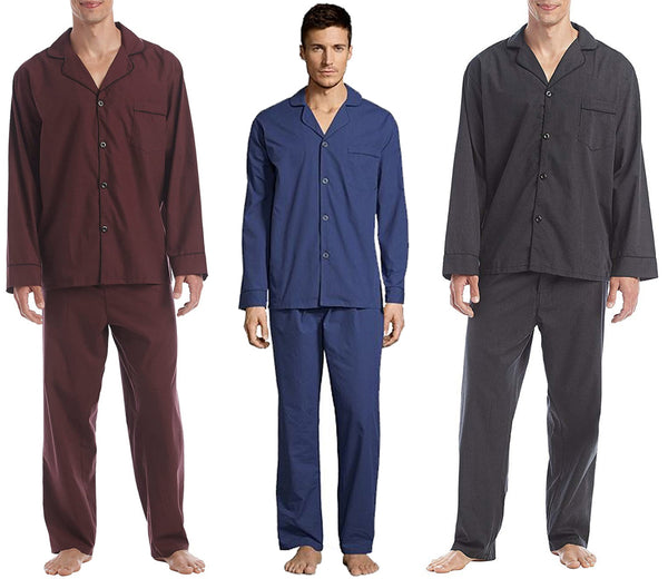 Hanes Mens Big & Tall Broadcloth Cotton Blend Pajama Set