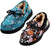 NORTY Toddler Boys Girls Fabric Printed Suede Trim Moccasin Slippers - Runs 2 Sizes Small