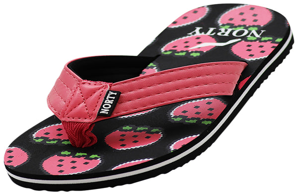 NORTY Girl's Casual Flip Flop Sandals For Beach, Pool or Everyday Runs 1 Size Small
