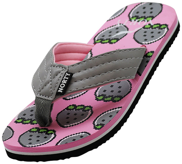 NORTY Girl's Casual Flip Flop Sandals For Beach, Pool or Everyday Runs 1 Size Small